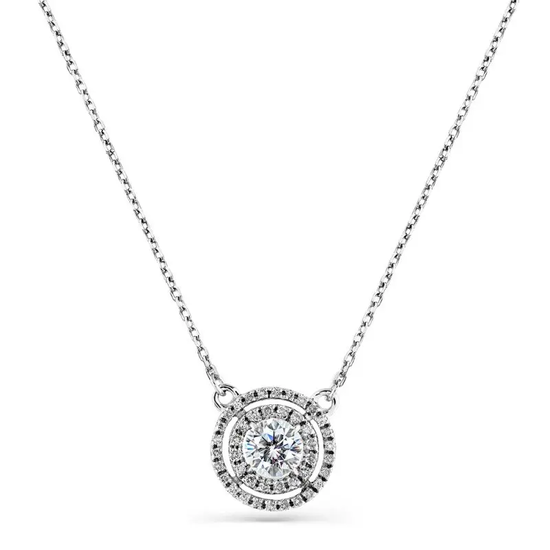 Цепь колье из белого золота