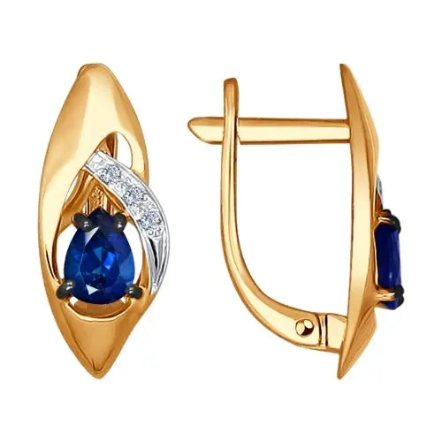 Серьги с английским замком из красного золота