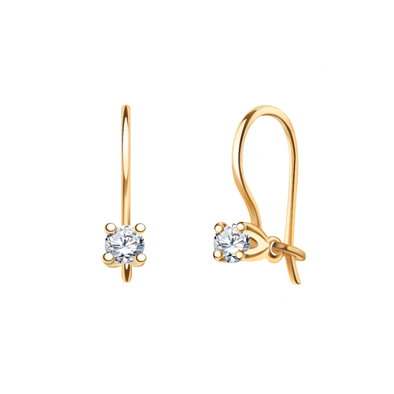 Серьги детские из красного золота