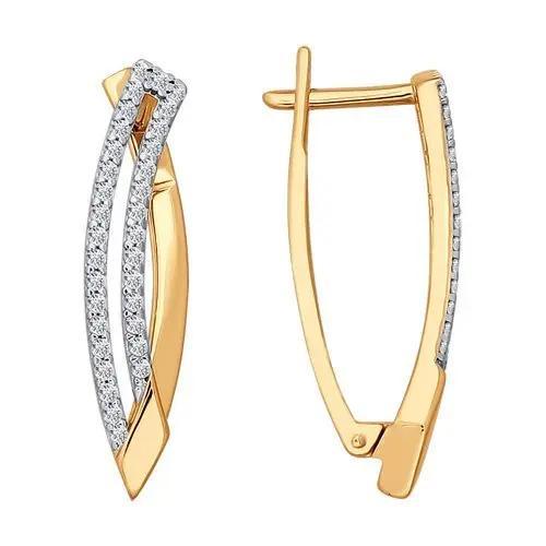 Серьги с английским замком из красного золота