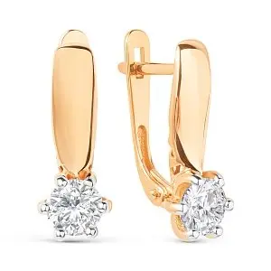 Серьги с английским замком из красного золота