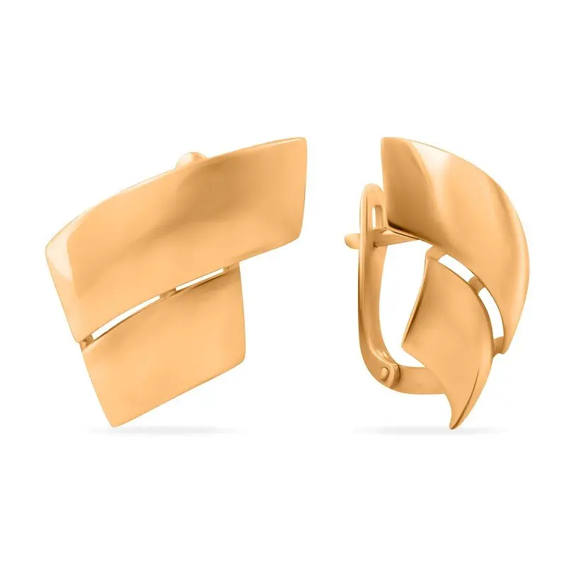 Серьги с английским замком из красного золота