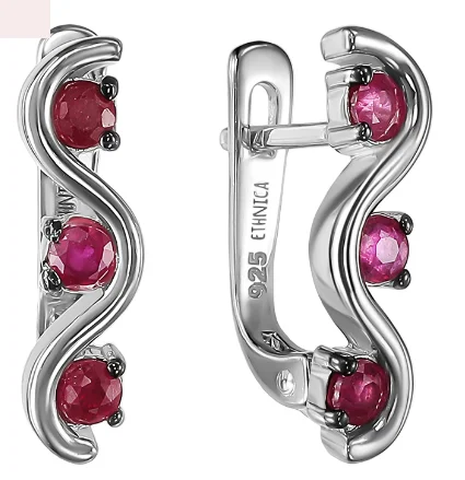 Серьги с английским замком из серебра