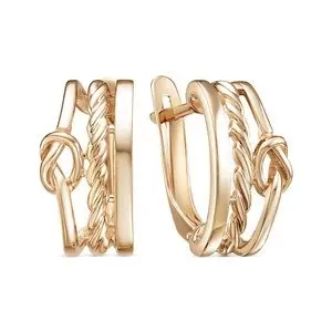 Серьги с английским замком из красного золота