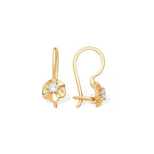 Серьги детские из красного золота