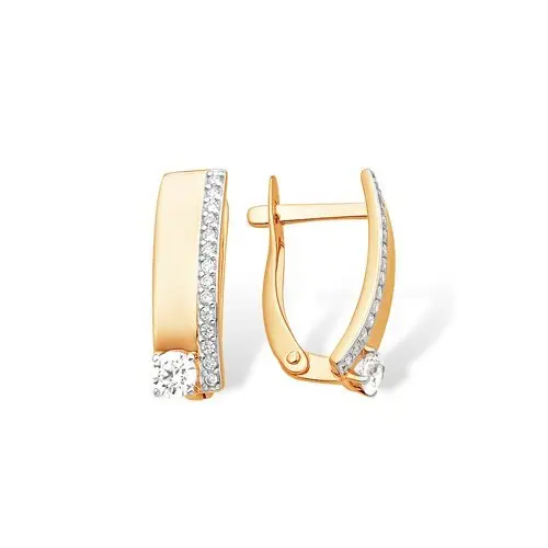 Серьги с английским замком из красного золота