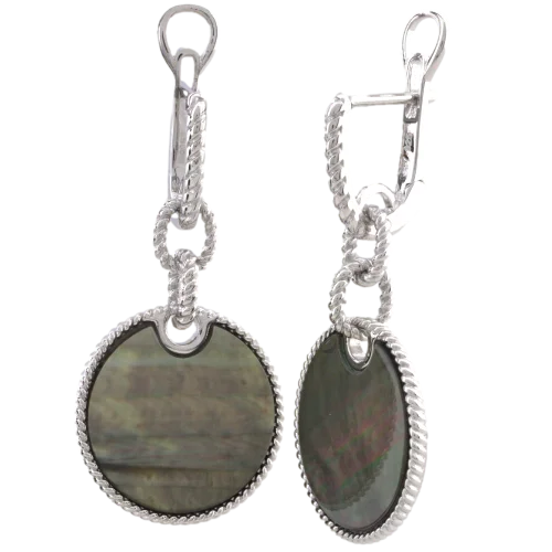 Серьги подвесные из серебра