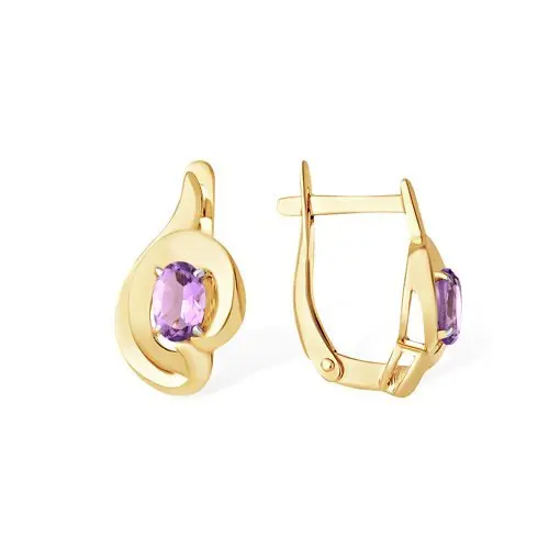 Серьги с английским замком из красного золота