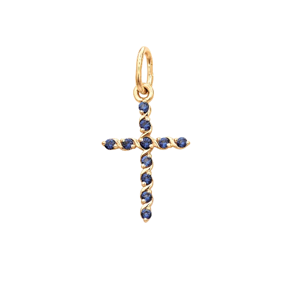 Подвеска декоративный крест из красного золота