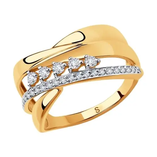 Кольцо декоративное из красного золота