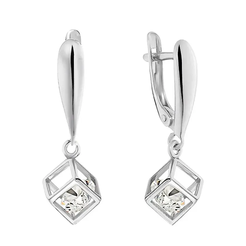 Серьги подвесные из серебра