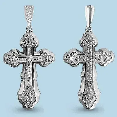 Подвеска крест из комбинированного золота