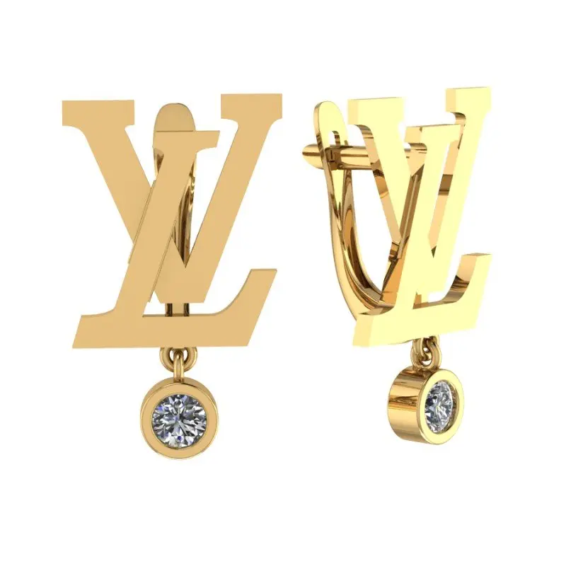 Серьги с английским замком из красного золота