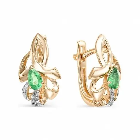 Серьги с английским замком из красного золота