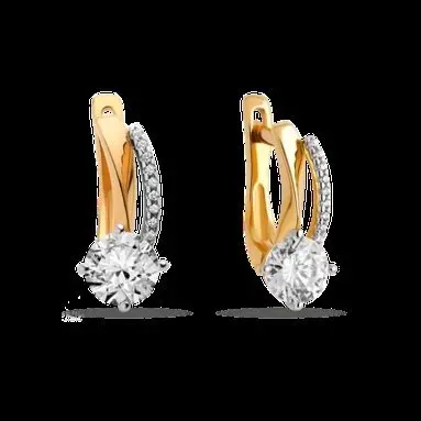 Серьги с английским замком из красного золота