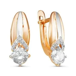 Серьги с английским замком из красного золота