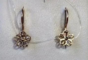Серьги детские из красного золота