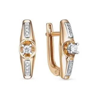 Серьги с английским замком из красного золота