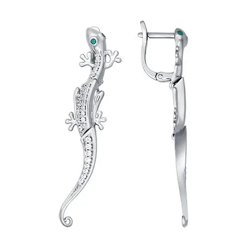 Серьги подвесные из серебра