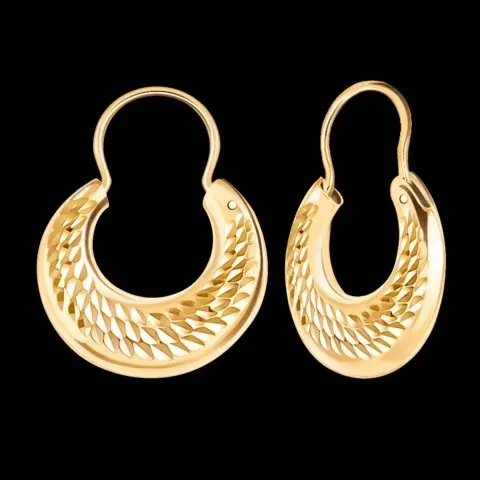 Серьги петельки из красного золота