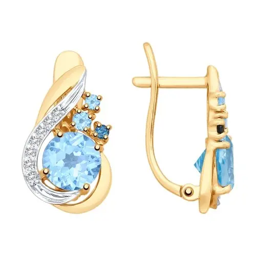 Серьги с английским замком из красного золота