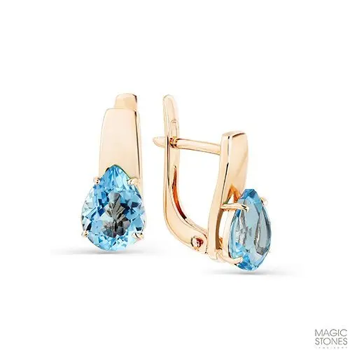 Серьги с английским замком из красного золота