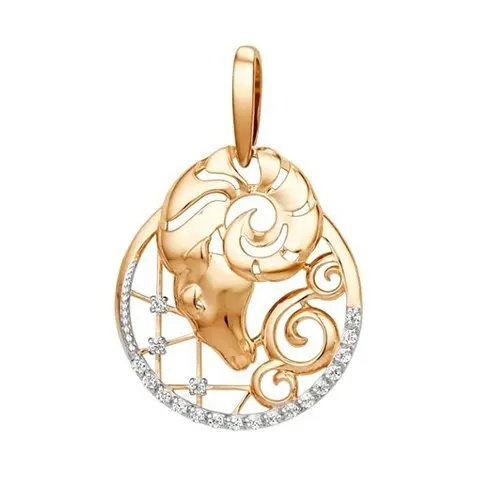 Подвеска знак зодиака из красного золота