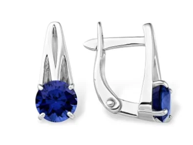 Серьги с английским замком из серебра