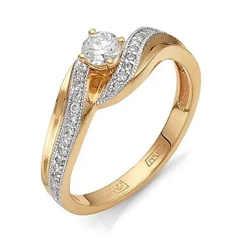 Кольцо декоративное из комбинированного золота с бриллиантами