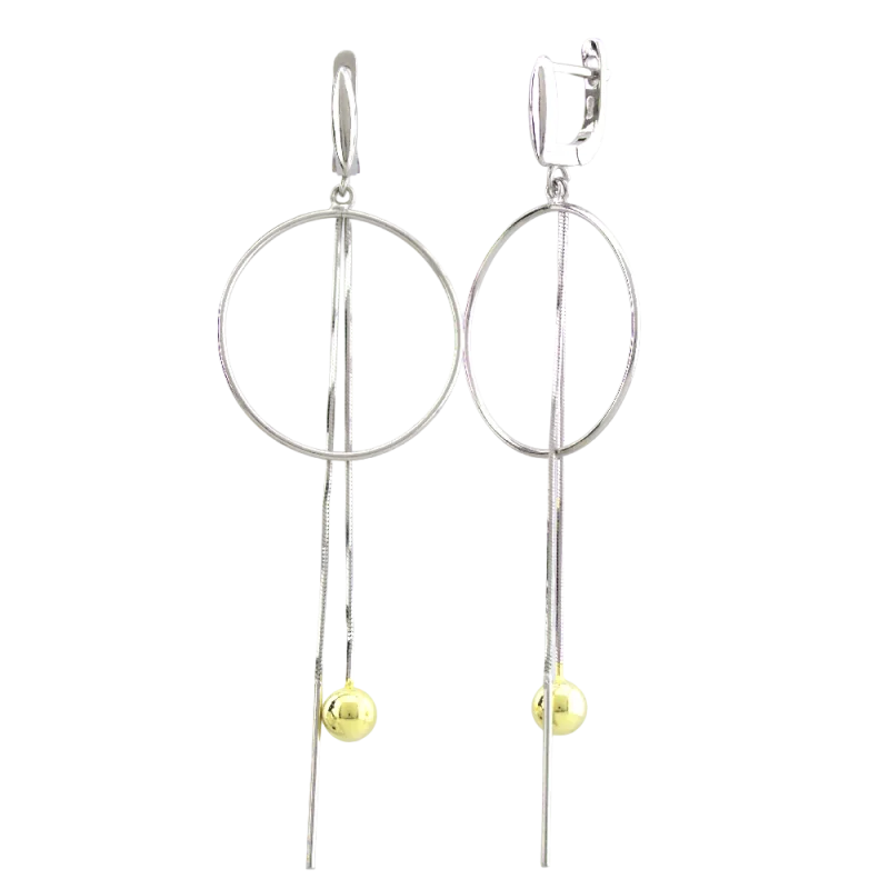 Серьги подвесные из серебра