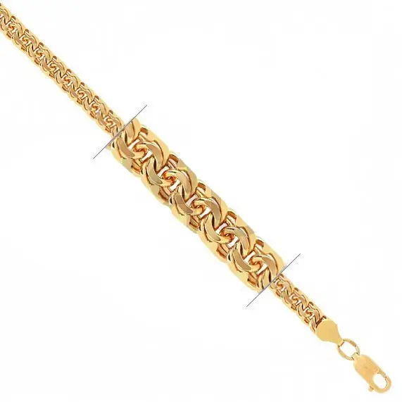 Браслет цепочный из красного золота