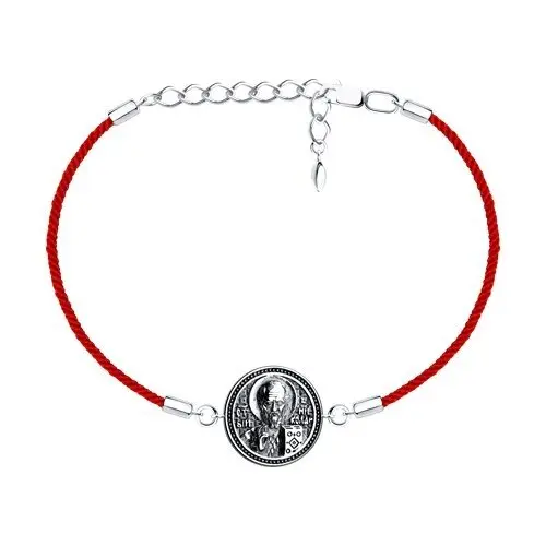 Браслет шнурок из серебра