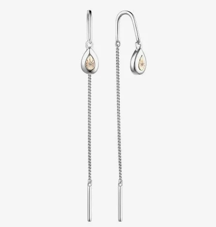 Серьги цепочки из серебра