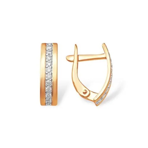Серьги с английским замком из красного золота