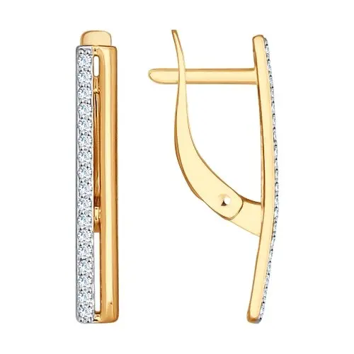 Серьги с английским замком из красного золота