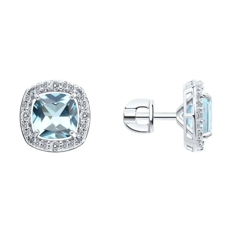 Серьги пуссеты из серебра