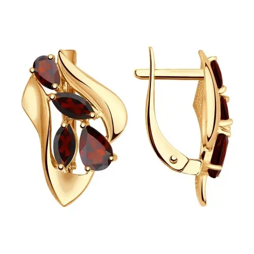 Серьги с английским замком из красного золота