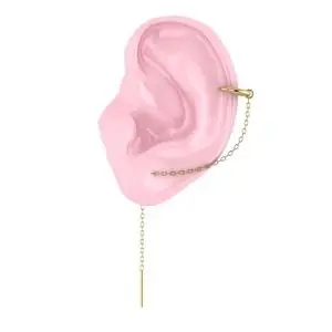 Серьги одиночные из красного золота