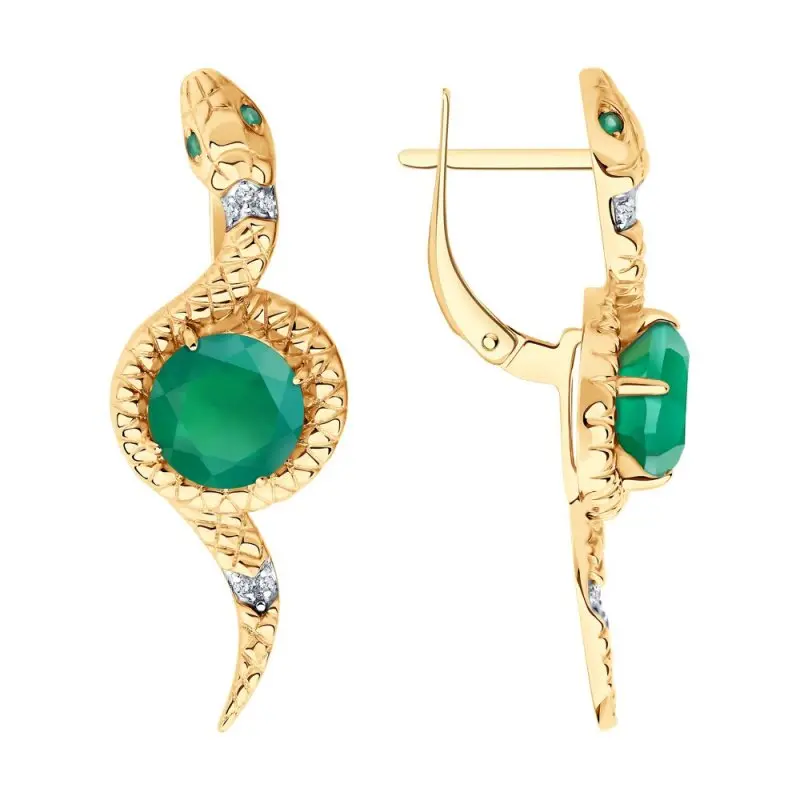 Серьги с английским замком из красного золота