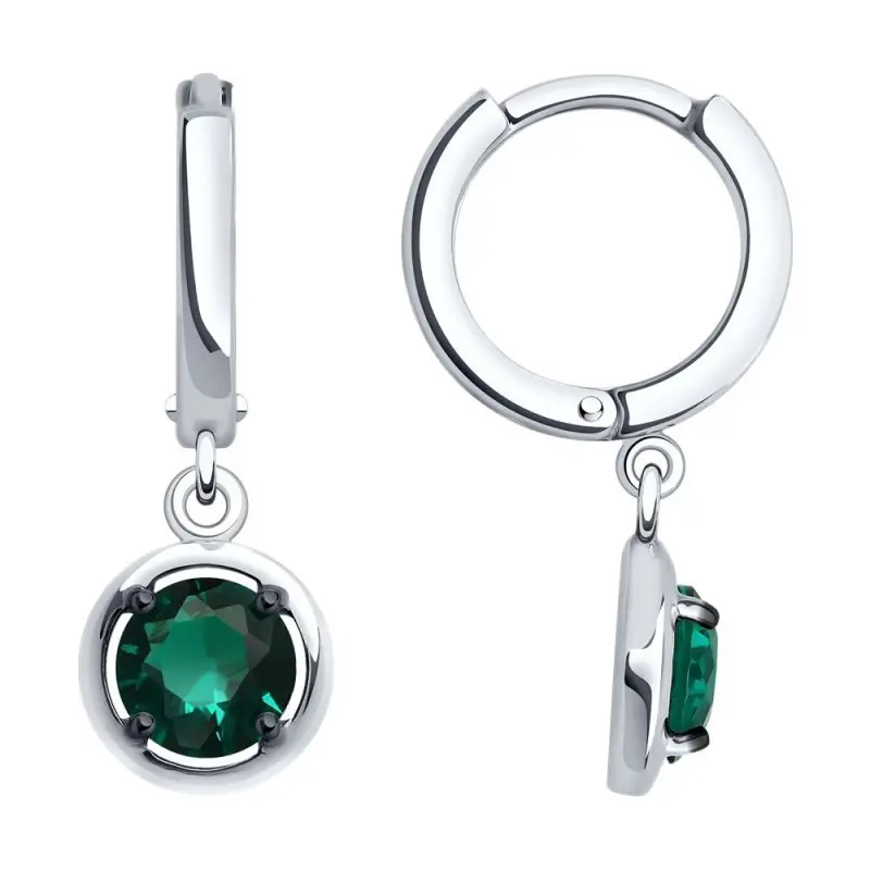 Серьги подвесные из серебра