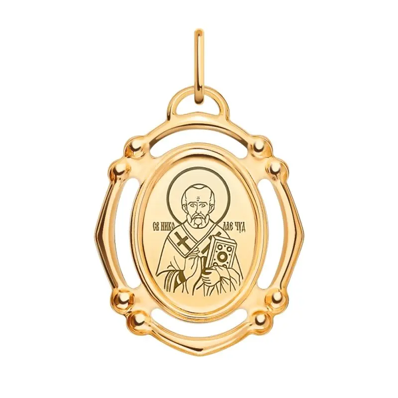 Подвеска икона из красного золота