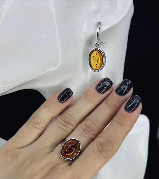 Серьги подвесные из серебра