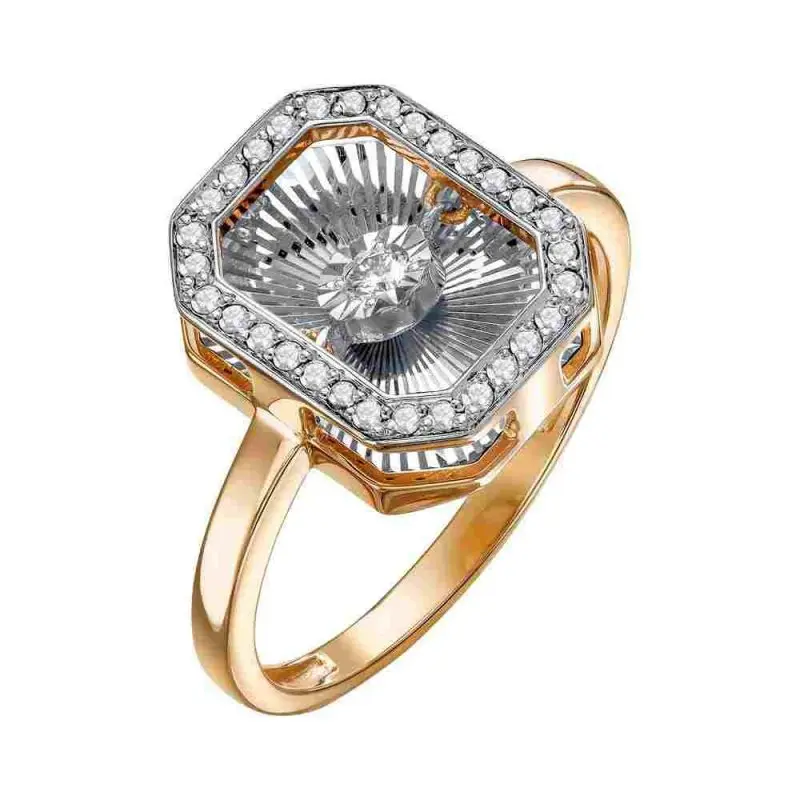 Кольцо декоративное из комбинированного золота