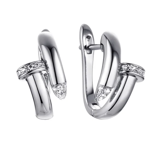 Серьги с английским замком из серебра