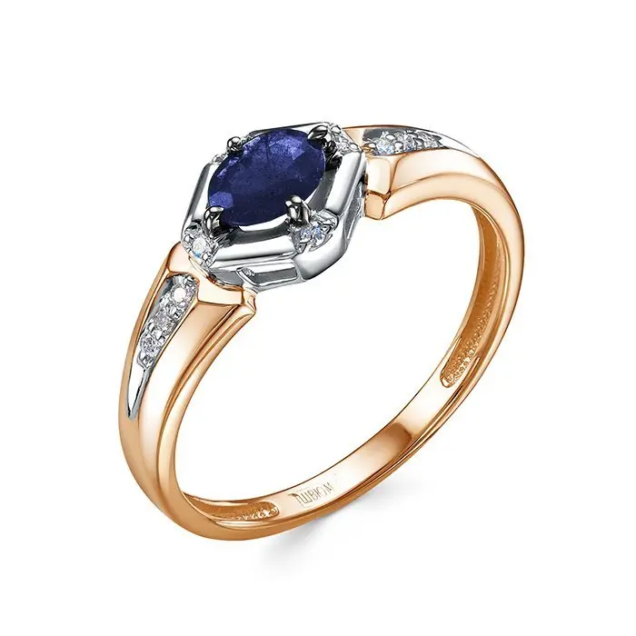 Кольцо декоративное из комбинированного золота