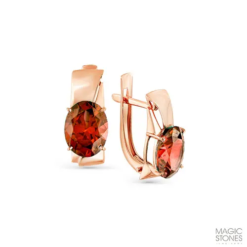 Серьги с английским замком из красного золота