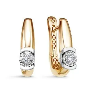 Серьги с английским замком из красного золота