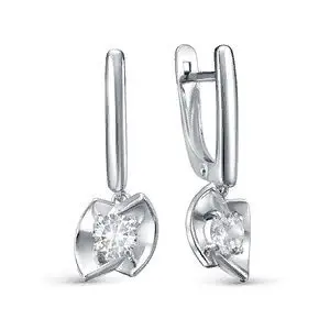 Серьги подвесные из серебра