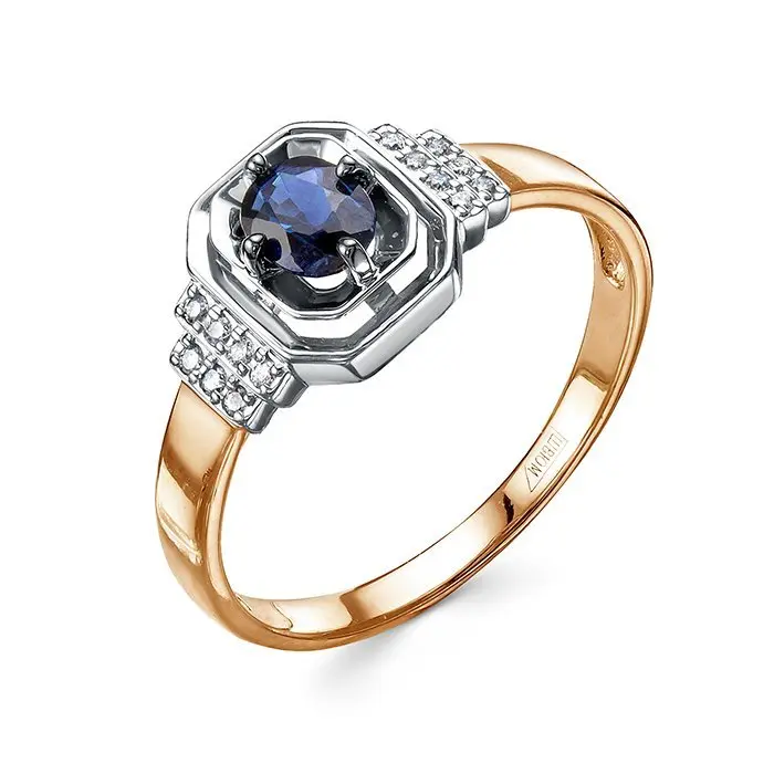 Кольцо декоративное из комбинированного золота