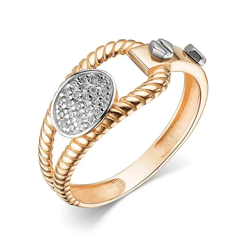 Кольцо декоративное из комбинированного золота